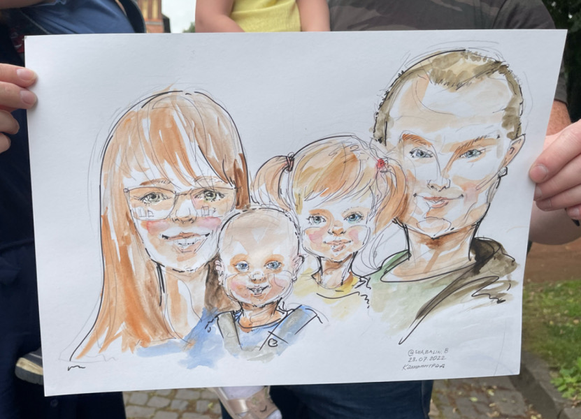 Папина дочка и мамин сынок, все вместе, Михаил Шабалин, шаржист